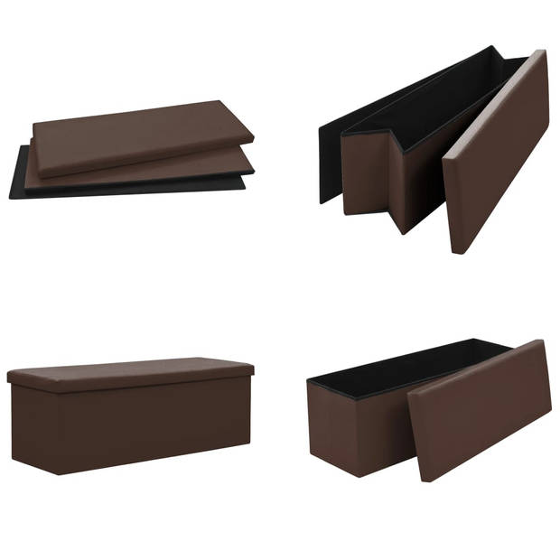 The Living Store Opbergbank MDF - 110 x 38 x 38 cm - Bruin