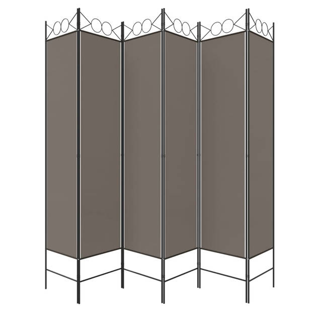 The Living Store Kamerscherm - Duurzaam - Materiaal- Stof en ijzer - Afmetingen- 240 x 220 cm - Kleur- Antraciet