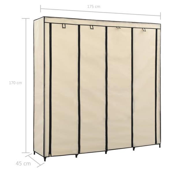 The Living Store Kledingrek Hybris - Kledingopslag - 175 x 45 x 170 cm - Stevig frame