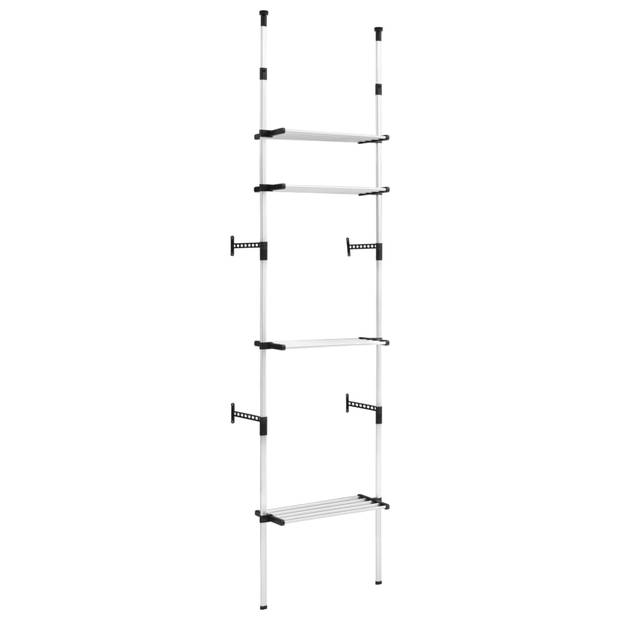 The Living Store Telescopisch Garderobesysteem - Kledingrek 70x40x250-300 cm - Aluminium