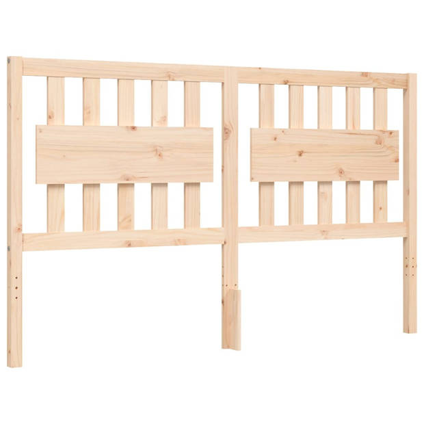 vidaXL Bedframe met hoofdbord massief hout