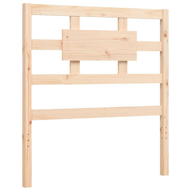 vidaXL Bedframe met hoofdbord massief hout 100x200 cm