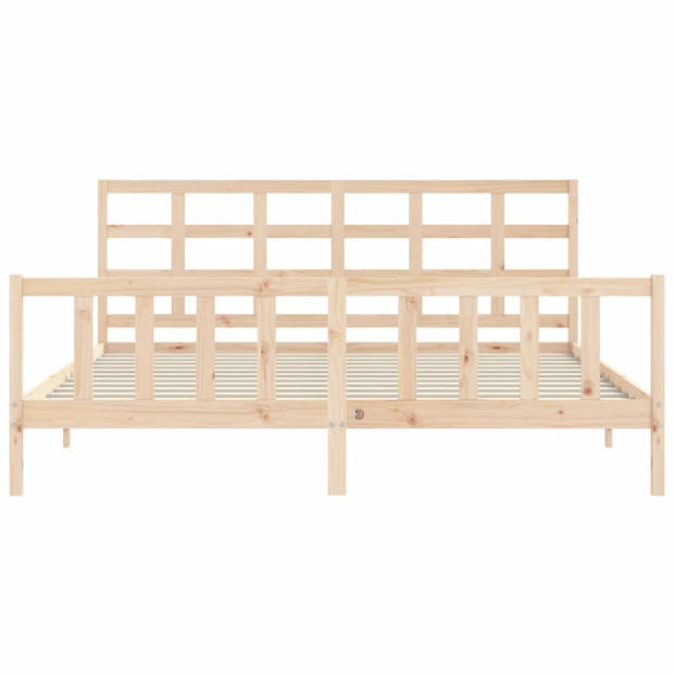 vidaXL Bedframe met hoofdbord massief hout 200x200 cm