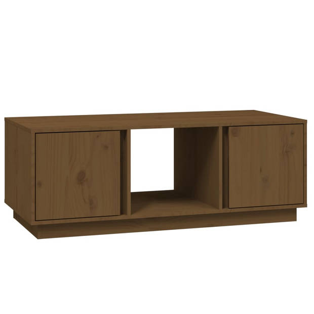 The Living Store Salontafel - Grenenhout - 110 x 50 x 40 cm - Honingbruin