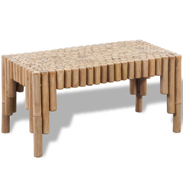 The Living Store Bamboe Salontafel - 70x35x35 cm - Weerbestendig