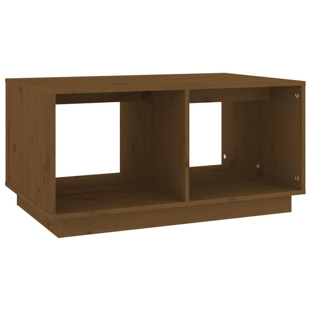 The Living Store Salontafel - Massief Grenenhout - 80 x 50 x 40 cm - Honingbruin