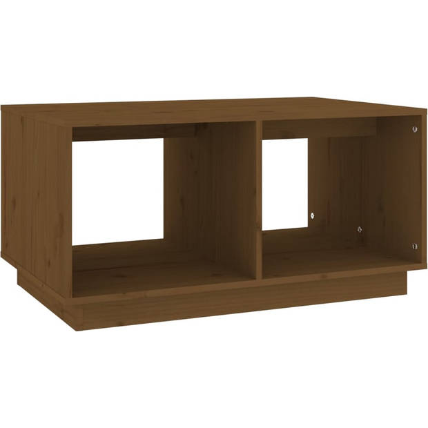 The Living Store Salontafel - Massief Grenenhout - 80 x 50 x 40 cm - Honingbruin