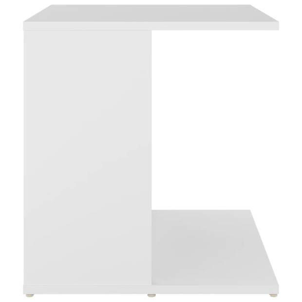The Living Store Salontafel Modern Wit 45x45x48 cm - Bewerkt hout