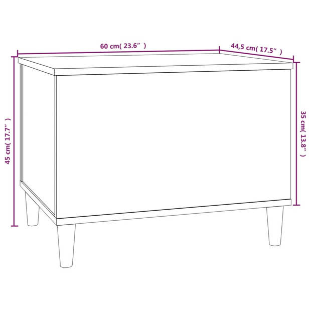 The Living Store Salontafel Lift-top gerookt eiken 60x44.5x45 cm - Duurzaam materiaal + opbergruimte