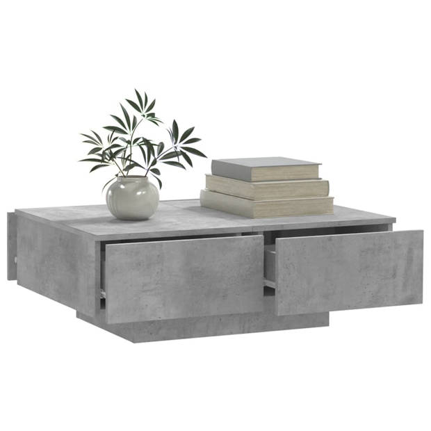 The Living Store Salontafel - Betongrijs - 90 x 60 x 31 cm - Montage vereist