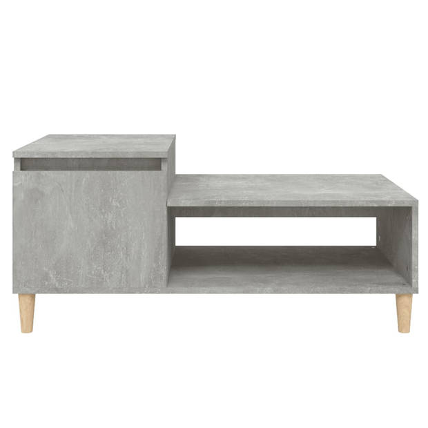 The Living Store Salontafel - Betongrijs - 100 x 50 x 45 cm - Duurzaam bewerkt hout