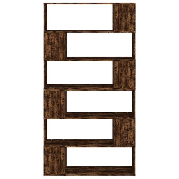 The Living Store Boekenkast Gerookt Eiken - 100 x 24 x 188 cm - Duurzaam bewerkt hout - 6 vakken