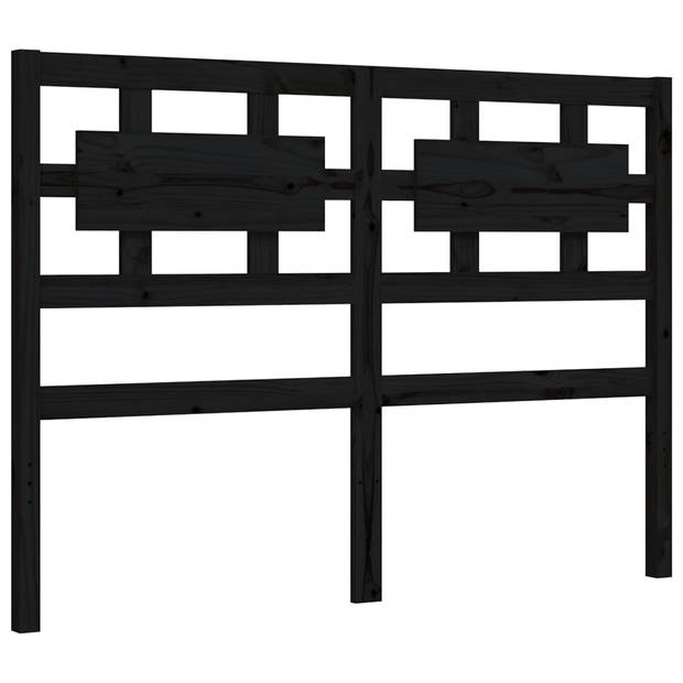 vidaXL Bedframe met hoofdbord massief hout zwart 120x200 cm