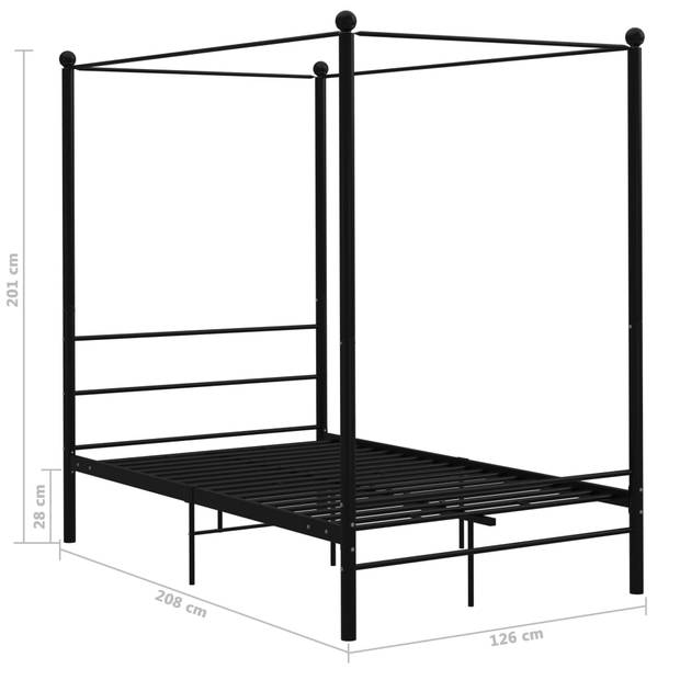 vidaXL Hemelbedframe metaal zwart 120x200 cm