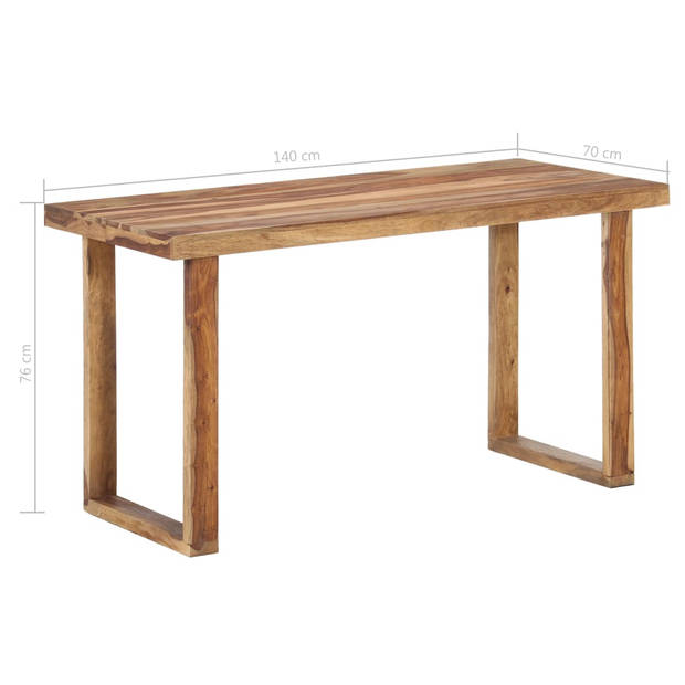 vidaXL Eettafel 140x70x76 cm massief sheeshamhout