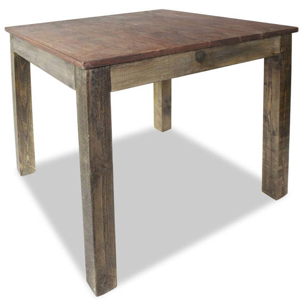 The Living Store Eettafel Gerecycled Hout - 82x80x76 cm - Vintage Stijl