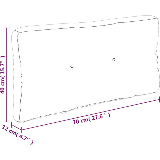 The Living Store Palletkussens - Polyester - 70 x 70 x 12 cm - Grijs