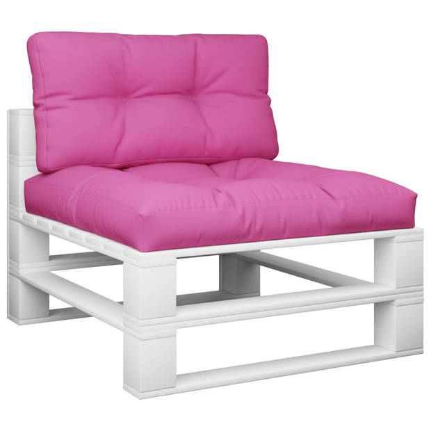 The Living Store Palletkussens - Polyester - Zachte vulling - Brede toepassing - 80x80x12 cm - roze