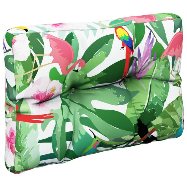 The Living Store Palletkussens - Comfortabele polyester kussens - 60 x 60 x 12 cm - Met vogels - bladeren en bloemen