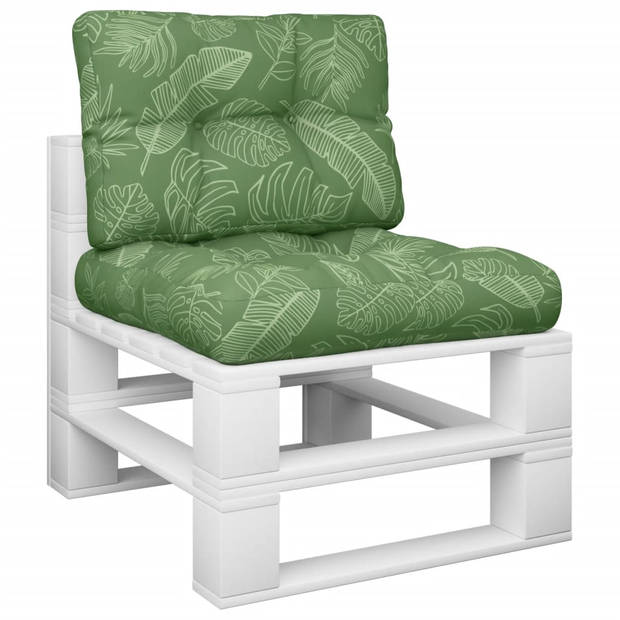 The Living Store Palletkussens - Polyester - Comfortabel en Duurzaam - 60 x 60 x 12 cm - Met Bladpatroon
