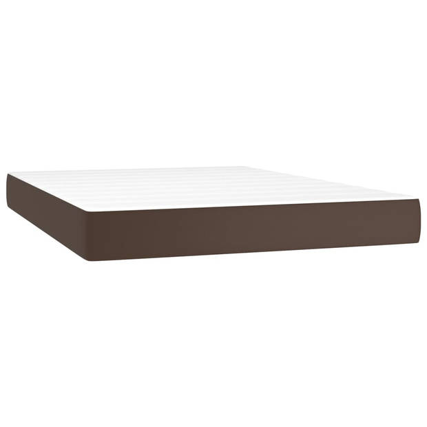 The Living Store Pocketveringmatras 140x200x20 cm kunstleer bruin - Matras