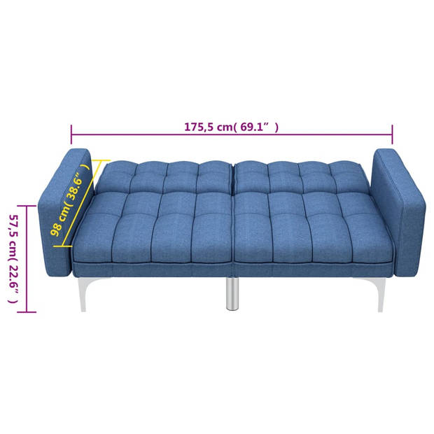 The Living Store Slaapbank Loungeset - 175.5 x 84 x 79.5 cm - Blauw