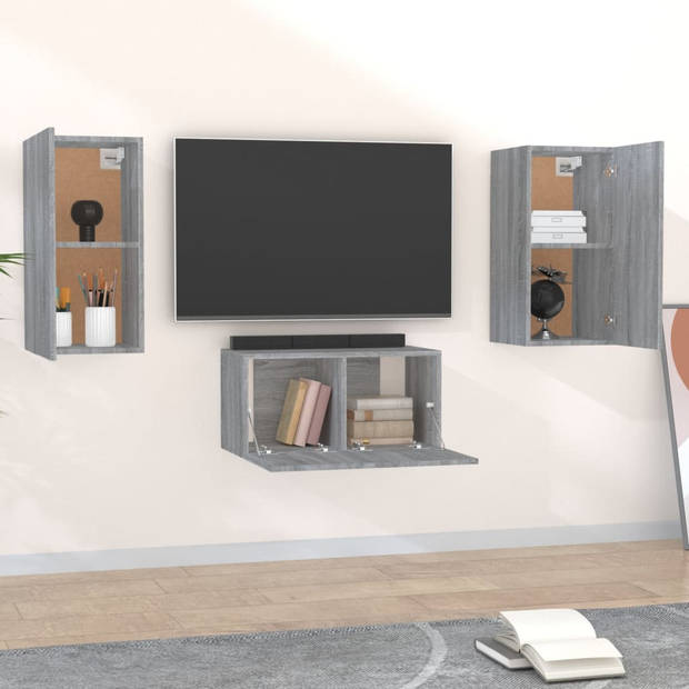 The Living Store Televisiemeubel - Sonoma Eiken - 60x30x30 cm en 2x 30.5x30x60 cm