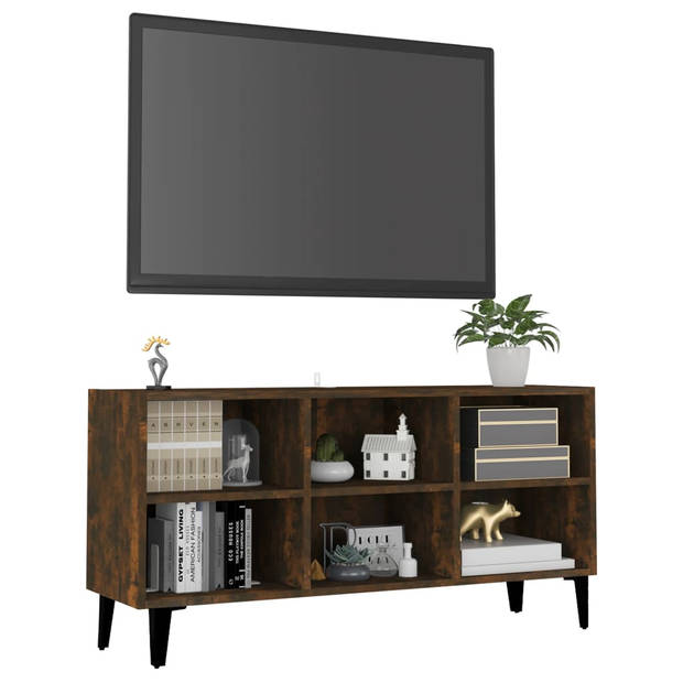 The Living Store Tv-meubel - Chique - Meubel - Afmetingen- 103.5 x 30 x 50 cm - Kleur- Gerookt eiken - Materiaal-
