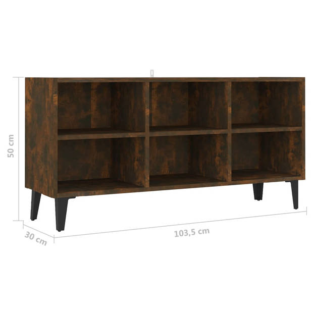 The Living Store Tv-meubel - Chique - Meubel - Afmetingen- 103.5 x 30 x 50 cm - Kleur- Gerookt eiken - Materiaal-