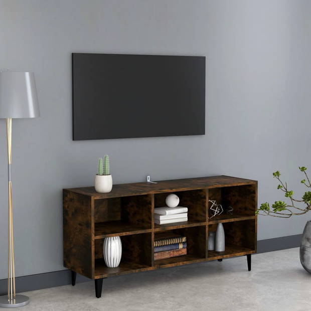 The Living Store Tv-meubel - Chique - Meubel - Afmetingen- 103.5 x 30 x 50 cm - Kleur- Gerookt eiken - Materiaal-