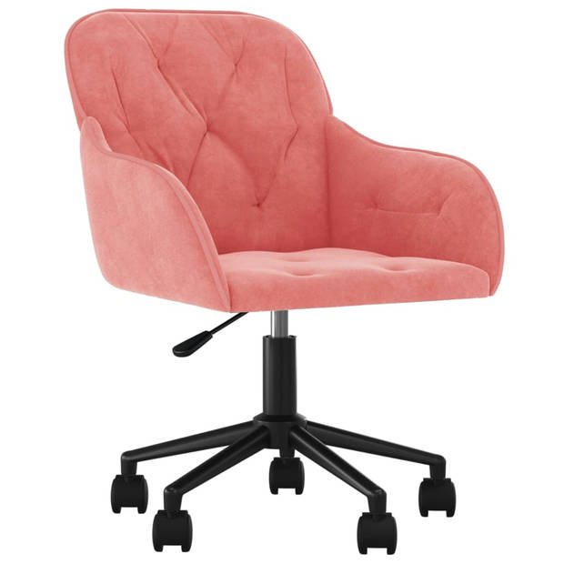 vidaXL Eetkamerstoelen draaibaar 2 st fluweel roze