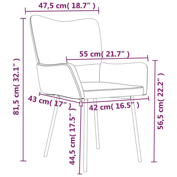 The Living Store Eetkamerstoel - Bruin Fluweel - 55 x 57 x 81.5 cm - Ergonomisch Ontwerp