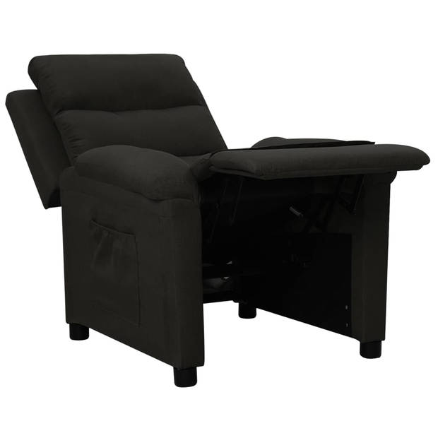 The Living Store Fauteuil Verstelbaar - Zwart - 74 x 143 x 82.5 cm