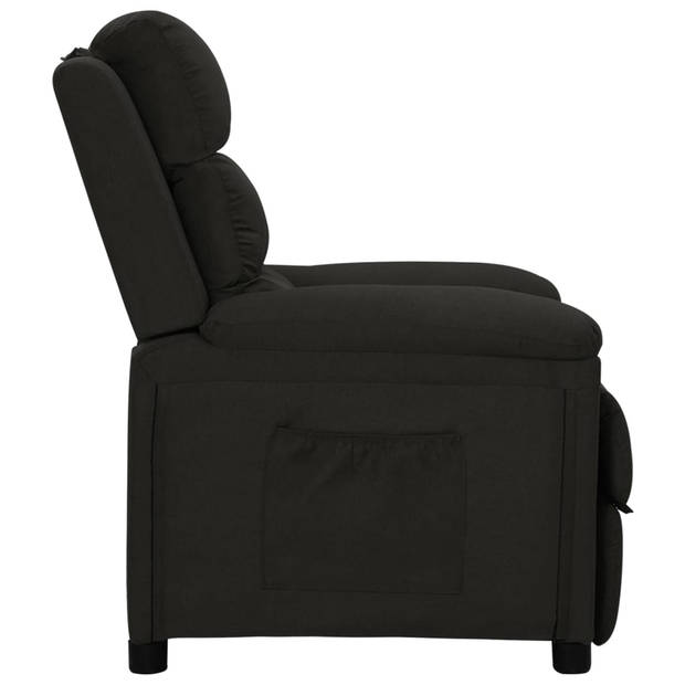 The Living Store Fauteuil Verstelbaar - Zwart - 74 x 143 x 82.5 cm