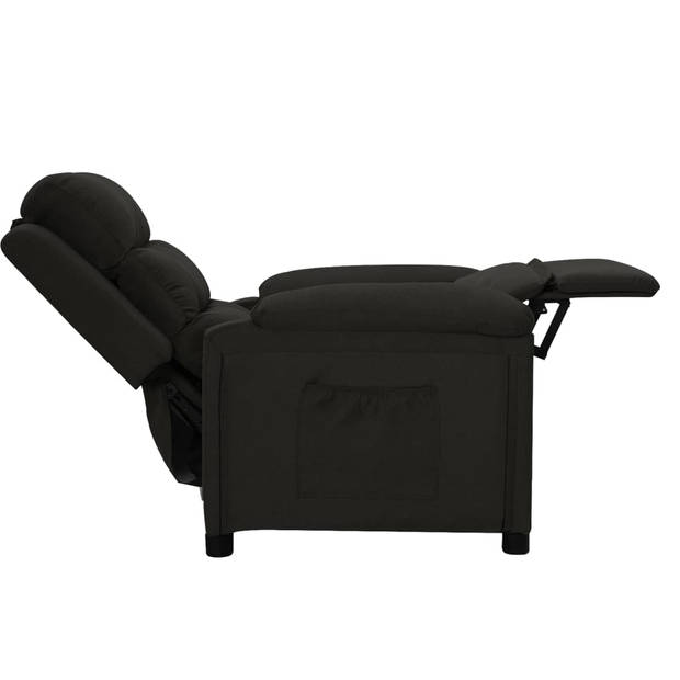 The Living Store Fauteuil Verstelbaar - Zwart - 74 x 143 x 82.5 cm