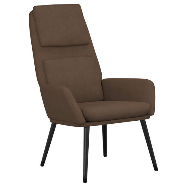 The Living Store Fauteuil Relaxstoel - Bruin - 70 x 77 x 98 cm - Dik gevoerd - Zacht aanvoelende stof