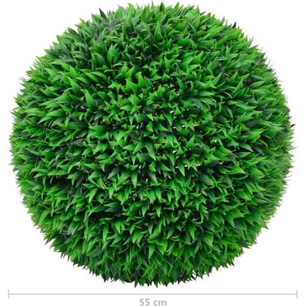 The Living Store Kunstbuxus Set - Polyethyleen - Groen - 55 cm - 2 stuks