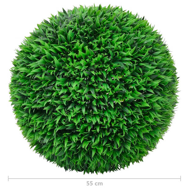 The Living Store Kunstbuxus Set - Polyethyleen - Groen - 55 cm - 2 stuks