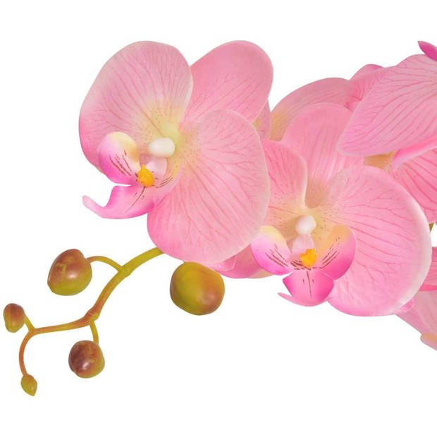 The Living Store Orchidee Kunstplant - Rood - 30cm - Levensecht en Duurzaam