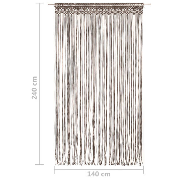 vidaXL Gordijn macramé 140x240 cm katoen taupe