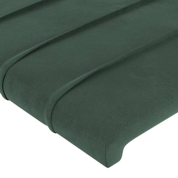 vidaXL Hoofdbord met randen 83x16x118/128 cm fluweel groen