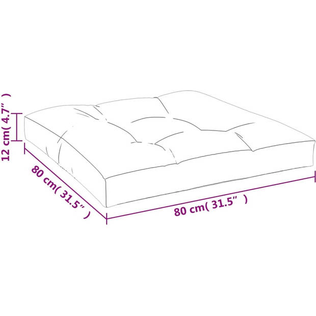 The Living Store Palletkussen - zwart 80 x 80 cm - comfortabel en duurzaam