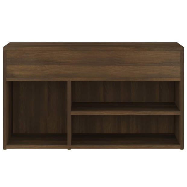 The Living Store Schoenenbank - Bruineiken - 80 x 30 x 45 cm - Praktisch bewerkt hout - Voldoende opbergruimte