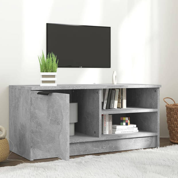 The Living Store TV-Meubel - Betongrijs - 80 x 35 x 36.5 cm - Praktisch en Stijlvol