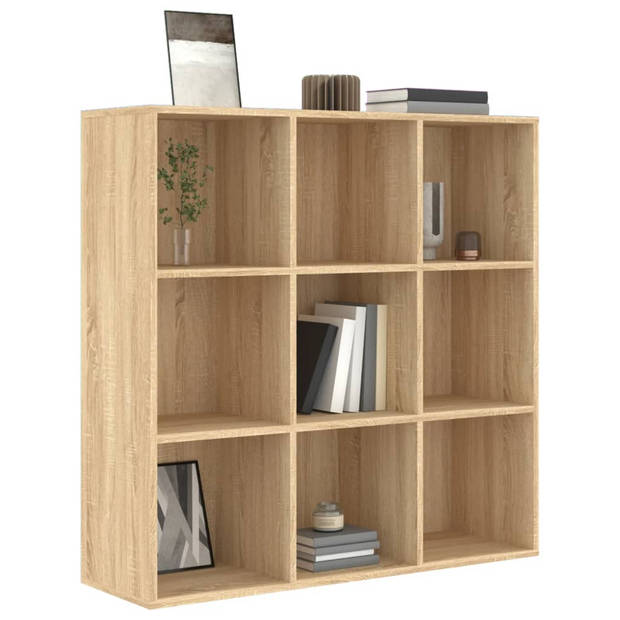 The Living Store Boekenkast - Sonoma Eiken - 98 x 30 x 98 cm - 9 vakken