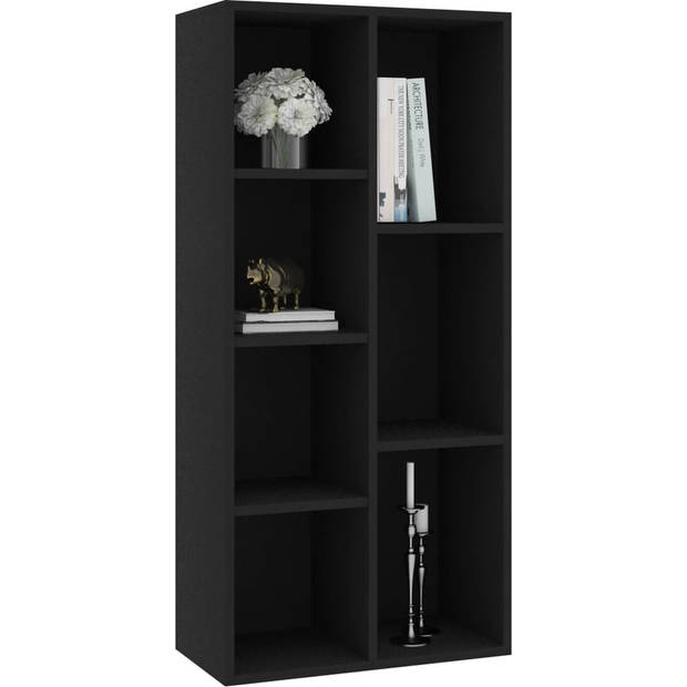 The Living Store Boekenkast - Klassiek - Afmetingen- 50 x 25 x 106 cm - Kleur- Zwart - Materiaal- Bewerkt hout