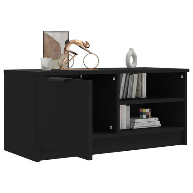 The Living Store Tv-meubel - Zwart - 80 x 35 x 36.5 cm - Praktisch materiaal