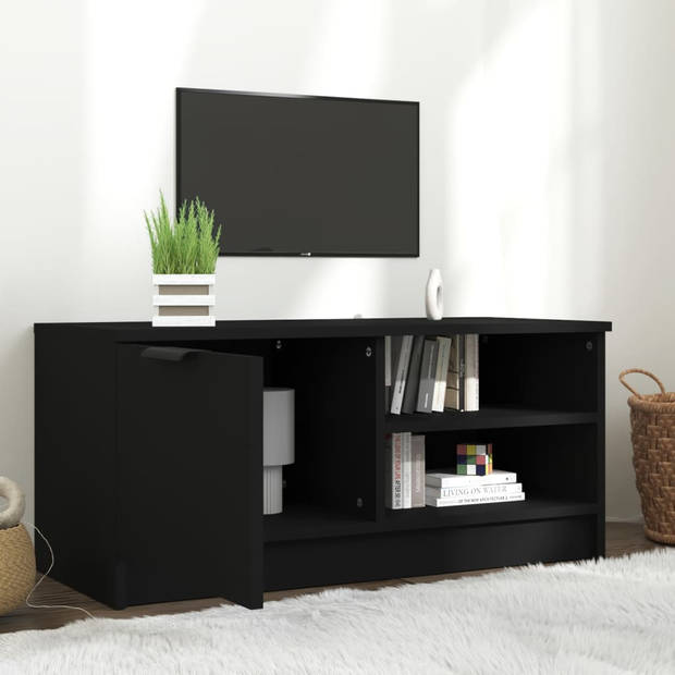 The Living Store Tv-meubel - Zwart - 80 x 35 x 36.5 cm - Praktisch materiaal