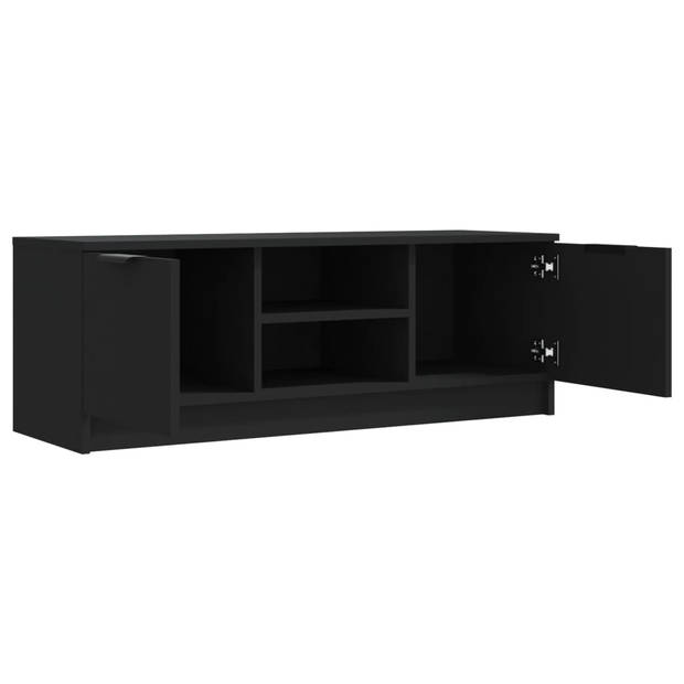 The Living Store TV-meubel - Strak en trendy - TV-kast - 102 x 35 x 36.5 cm - Zwart - Bewerkt hout