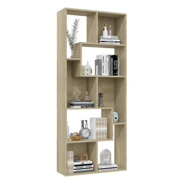 vidaXL Boekenkast 67x24x161 cm bewerkt hout sonoma eikenkleurig